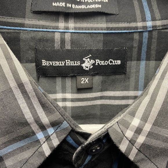 Beverley Hills Polo Club Button Down Shirt Mens Size 2XL 34” Length 26” Across - Picture 2 of 4